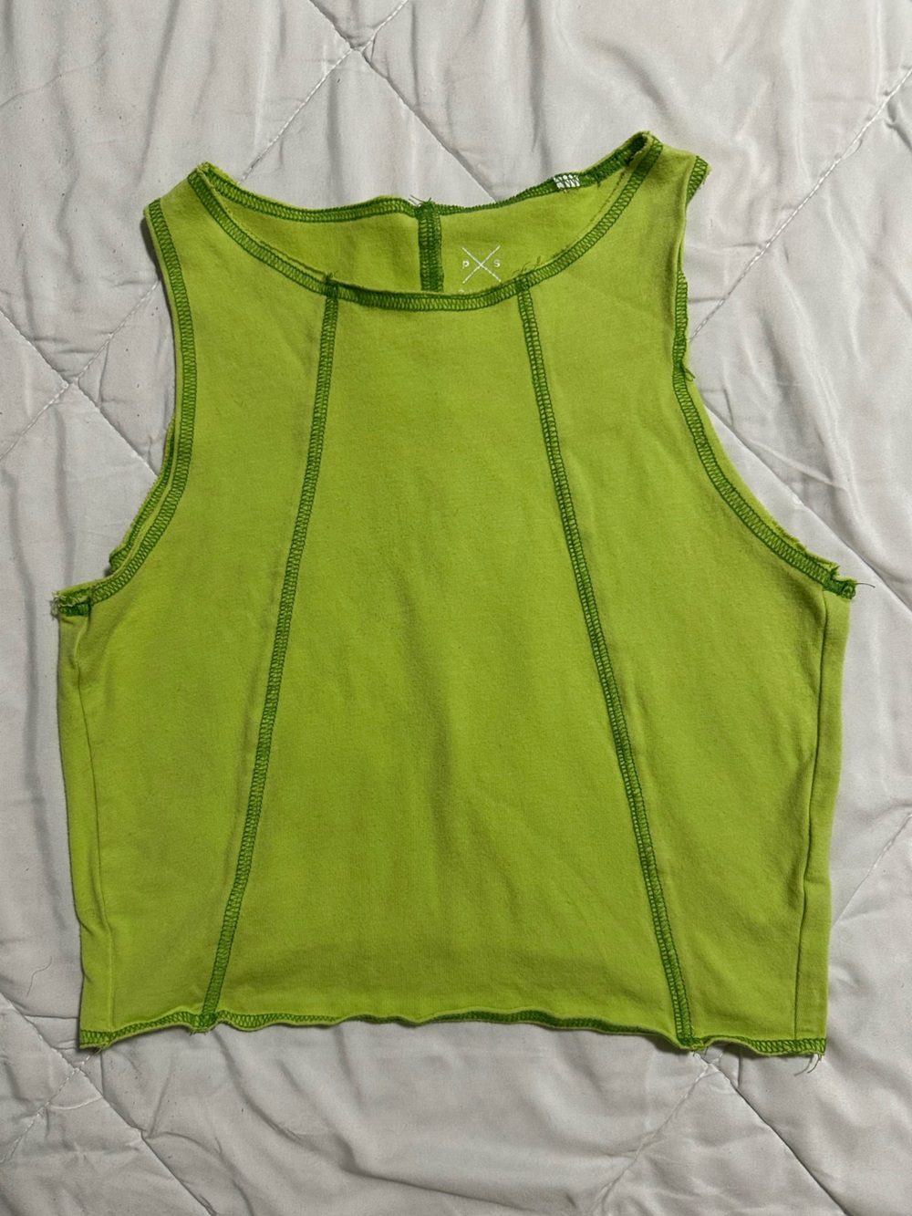 Pacsun Lime Green high neck cropped tank